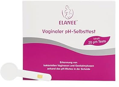 ELANEE Vaginaler pH-Selbsttest zur Früherkennung bakterieller Infektionen und Schwangerschaftsvorsorge, Blasensprung, Bakterielle Vaginose, Bakterielle Vagniose Test 20 Stück (736-00)