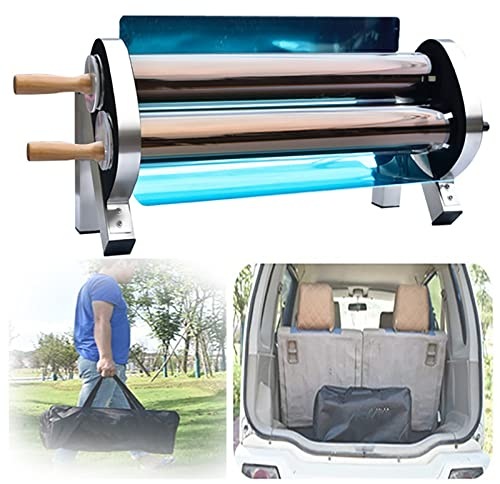 Four de cuisinière en acier inoxydable pour barbecue, cuiseur de barbecue solaire portable, cuiseur solaire de grande capacité de 2,6 L, chaleur concentrée sous vide à 360 °, pour pique-nique en plei