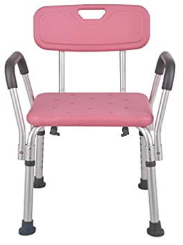 Duschsitz mit Rückenlehne, Sicherheitsbadestuhl, Duschhocker, 6 einstellbare Höhenstufen, 41–54 cm, Duschstuhl für Behinderte, rutschfeste gepolsterte Sitz- und Armlehne für ältere und behinderte Men