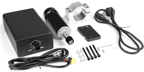 Twotrees Kit mandrino TTC450-500W Kit motore mandrino CNC 500W, motore Bldc raffreddato ad aria 11000RPM con pulsante di regolazione della velocità della scatola di controllo integrata