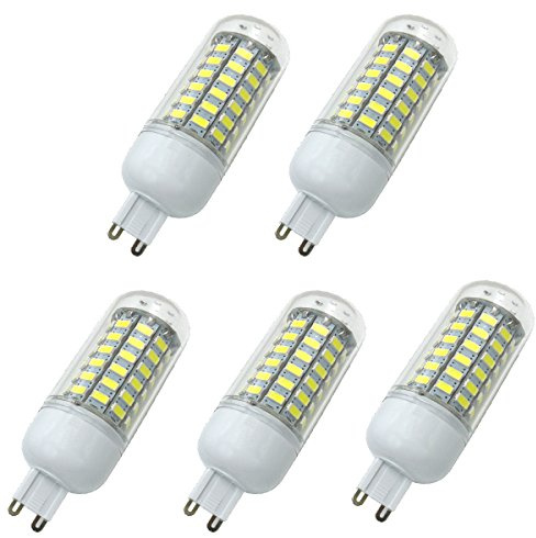 Aoxdi 5 Stück G9 LED Leuchtmittel Lampe 10W Kaltweiß, LED Lampen | 69 SMD 5730 LED Enegiesparende Glühbirne G9, Nicht Dimmbar Kein Flackern, AC220-240V