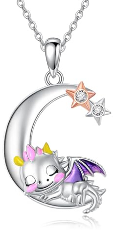 YAFEINI Koala Kette für Damen 925 Sterling Silber Mond Anhänger Halskette für Mädchen Koala Schmuck Geschenk