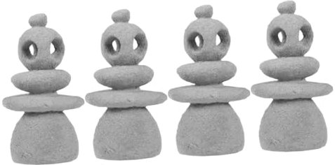 BESPORTBLE 4pcs Realistic Stone Garden Decor Zen Garden Ornaments Outdoor Tank Decoration