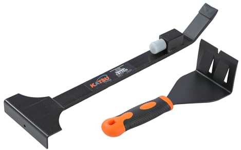 KATSU Tools Heavy Duty Pull Bar 20 and Trim Puller Pry Bar 11, 2-Piece Versatile Laminate Wood Flooring Skirting Boards Installation Removal Tool 347950