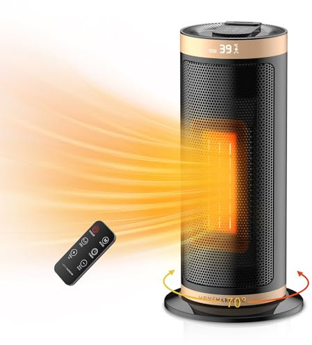Home Harbour Cozy Heat XL 2000W Electric Heater, Energy Efficient Portable Ceramic Heater, 3 Modes, LED Display, Remote Control, 12H Timer, Overheat & Tip-Over Protection Quiet 70° Oscillation Bedroom