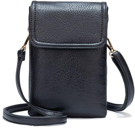 HiRiley Crossbody Bag for Women Leather Small Cell Phone Bag Purses Shoulder Wallet Adjustable Detachable Strap