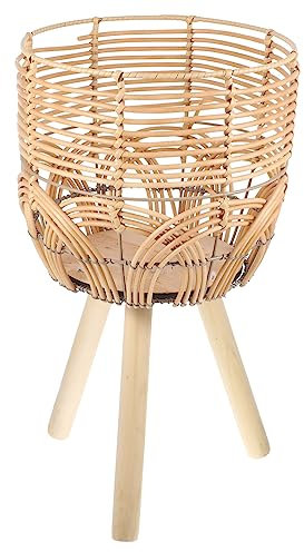 BESTonZON Pot De Fleurs Bambou Panier De Rangement Support De Jardinière pour Maison Pot De Fleurs Bambou Tressé