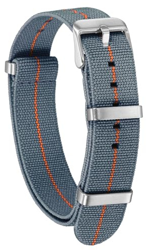 sourcing map Elastic Nylon Watch Band One-Piece French Watch Strap Replacement Wristwatch Strap with Buckle for Men Women