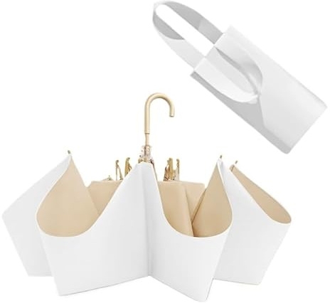 Portable Bamboo Handle Umbrella with Curved Hook - Lightweight Sunshade for Women, Rain and Sun Protection