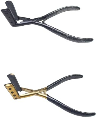 Professional 2pcs 7 Hair Extension Pro Tape Pliers Micro Extension Pliers Tape with Free Bag (Black & Gold)