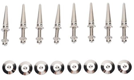 Nurnesy 8 PCS Pure Copper Spike Spike Spike: Picos de Aislamiento a Prueba de Choques para Subwoofer, Amplificador, Plato Giratorio, Reproductor de CD/DVD | Plata