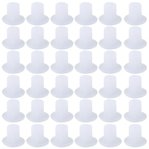 Hoite 500 Pieces 5mm Plastic Cover Caps for Drill Holes – White Blind Plugs for Furniture, Press - Fit Hole Caps with Blind Grips