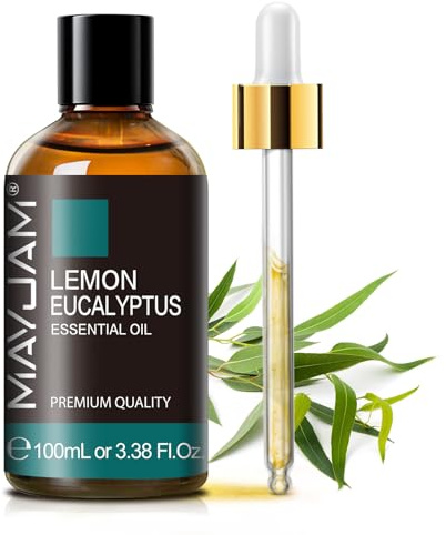 Aceites Esenciales de Eucalipto Limón 100ML, MAYJAM Aceite de Eucalipto Limón 100% Puro, Ideal para Aromaterapia Aroma Difusor Fragancia Aceite Masaje
