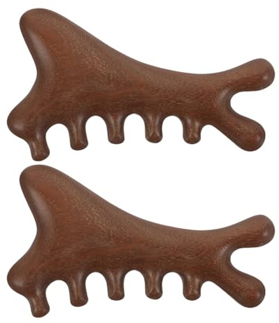 Ipetboom Kopfhaut Massagebürste Scalp Massager Holzkamm Haarpflege 2er-Pack | Entspannung und Durchblutung der Kopfhaut, Antistatischer Sandelholz Kamm, Für Alle Haartypen, 10x6cm