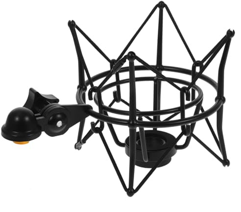 iplusmile Soporte de Micrófono Metálico Antivibración para Estudio Montaje Araña Compatible con Micrófonos de Condensador Soporte Estable para Grabación y Locución Color Negro