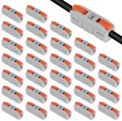AITRIP Wire Connectors, 30PCS Electrical Connectors Quick Dual Wire Terminal Block,1 in 1 Out Electrical Wire Butt Splice Inline Terminals, 24-12 AWG