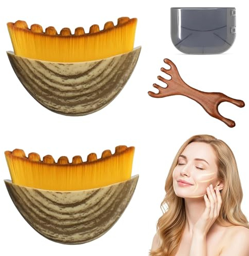 Lymphdrainage Bürste Gesicht Trockenbürsten Gesichtsbürste Gesichtskonturbürste für Gesichtsformung Sanftes Lymphdrainage-Massagegerät Kinn Und Kieferformung für Präzise Hautanpassung (Farbe 1)