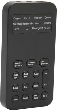 ANGGREK Changeur de Voix Portable avec 8 Effets Sonores pour Appels Téléphoniques et Jeux