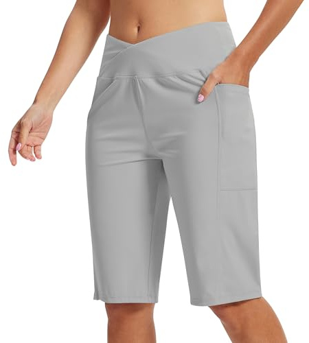 MoFiz Pantaloni Corti Sportivi Donna Leggins Corti Bermuda Donna Pantaloncini da Yoga Corsa Vita Alta Gym Shorts Estivi con Tasche