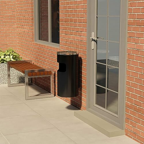 Genérico Papelera con cenicero de Pared Acero 26 L,Casa y jardín,Accesorios para Fumadores,Ceniceros,51096