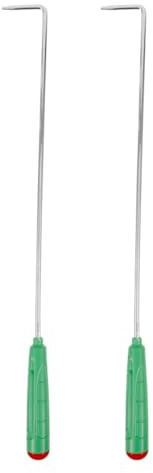 JOINPAYA 2 Stück Kaminhaken mit Langem Griff Hitzebeständiger Kunststoffgriff Edelstahl Feuerhaken für Kamin Grill und Lagerfeuer Ergonomisch Robust 43cm