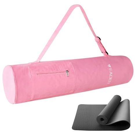 Zylindrische Yogamatten-Tasche mit verstellbarem Riemen, Yoga-Tasche mit Reißverschluss und 1 Tasche für Damen