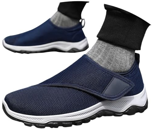 Scarpe Terapeutiche per Diabetici da Uomo Corsa Alluce Valgo Piedi Gonfi, Ginnastica Leggere E Traspiranti Antiscivolo Ortopediche Artrite Edema