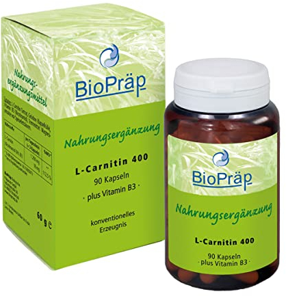 BioPräp L-Carnitin 400 | 90 Kapseln | vegan | produziert in Deutschland | zertifizierte Produktion