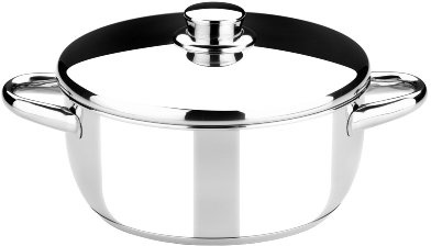 MONIX Optima | Faitout 24 cm avec Couvercle en Acier Inoxydable 18/10