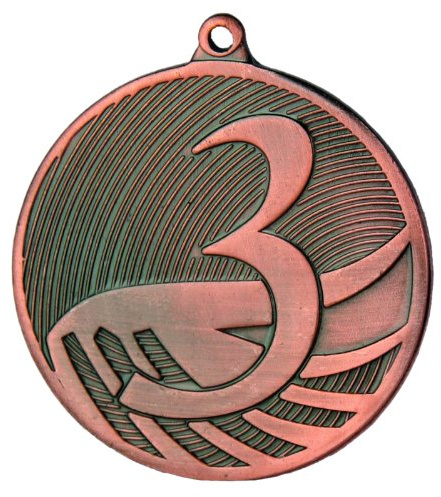 10 Stück Medaille MD1291 aus Stahl, , Zahlen 1,2,3 Gold / Silber / Bronze