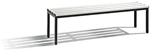 C + P Möbelsysteme C+P | Garderobenbank Basic | Kunststoffleisten | Länge 1500 mm | lichtgrau