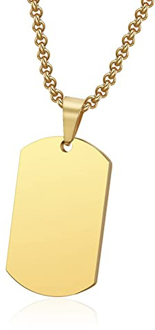 NEHZUS Edelstahl-Kreuz-Schmuck, für Herren und Damen, personalisierte Halskette, Erkennungsmarken-Anhänger, Militärmarke mit Worten, personalisierbare Gravur, inspirierende Halskette