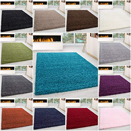Exquisiter Hochflor-Teppich - Weich, Flauschig und Pflegeleicht, Rundes Design für EIN Gemütliches Wohnzimmer Ambiente, Premium Shaggy Flokati Teppich, Größe:120 x 170 cm, Farbe:Cream