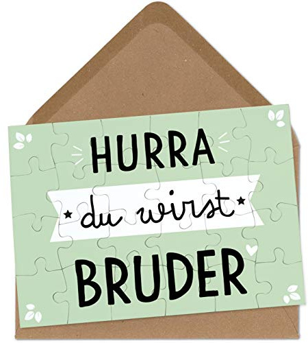 OWLBOOK Du wirst Bruder Puzzle mit Brief-Umschlag Geschenke Geschenkideen für die Familie zur Geburt & Schwangerschaft verkünden
