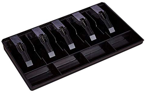 Toyandona Bargeld-Schubladeneinsatz mit 5 Fächern, tragbares Geldfach, Ersatzgeld, Organizer für Bankmarkt, Zuhause (schwarz) 40.4X24.5X3.6CM Schwarz