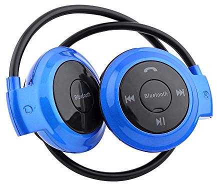 PUSOKEI Cuffie Bluetooth Sportive universali Auricolari Wireless con Effetto Bassi e Design ergonomico per funzioni di Riproduzione Musicale, Risposta e Chiamata.(Blu)