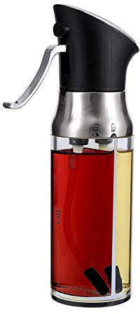 Olive Oil Pump Sprayer, Vegetable Oil and Vinegar Mister Dispenser Bottle Set, 280Ml Oil Vinegar Sprayer for Cooking Kitchen BBQ Air Fryer