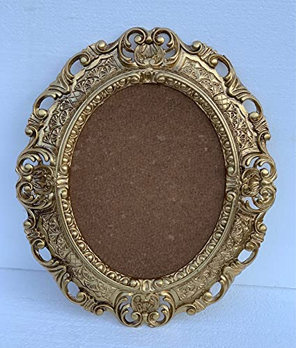artissimo Cadre photo baroque doré ovale avec verre de protection antique classique, 45 x 38 cm, 24 x 30 cm