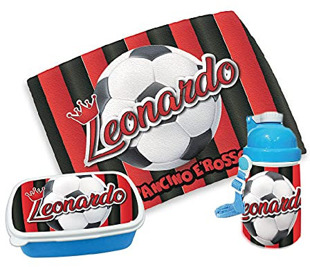 gadgeteventi Kit Pappa Bimbo per Scuola E Gite Personalizzato “Rossonero” (Azzurro)