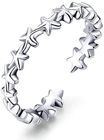 CHABER 925 Sterling Silber Design Seestern Stapelbare Fingerringe Für Frauen Verstellbare Offene Ringe Freie Größe Schmuck