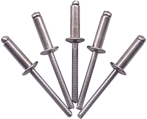 SKIR'CO (30 piezas) Remaches ciegos de acero inoxidable 4,8 x 14 mm, cabeza de cúpula, remaches pop, DIN 7337, remache A2, mandril ranurado