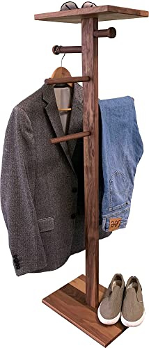 TIDYBOY Herrendiener, Kleiderbutler & Stummer Diener aus Holz, Design Kleiderständer, Kleiderhalter & Klamotten Ständer in Berlin Handgearbeitet, Modern Stiller Diener Kleiderablage für Schlafzimmer
