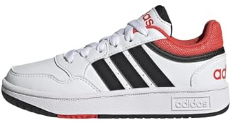 adidas Unisex niños Hoops Shoes, Cloud white/core black/bright red, 35 1/2 EU