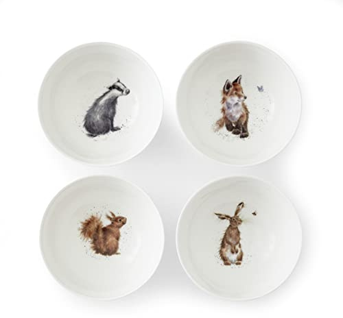 Royal Worcester x Wrendale Designs Set of 4 Deep Bowls - 6 Versatile Serving Bowls, Ideal for Salads, Curry, Pasta, Cereal, Fruit & Desserts, Microwave & Dishwasher Safe, Perfect for Everyday Use