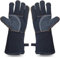 Heat Resistant Stove Gloves - Fire, BBQ & Pizza Oven Gloves for Woodburner & Fireplace