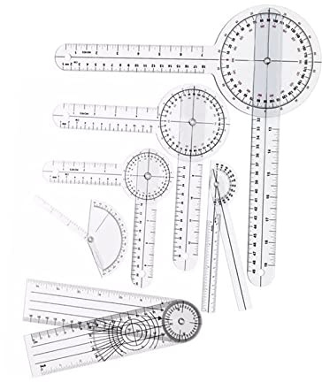 Medizinisches Goniometer-Set, 6-teiliges Medizinisches Winkellineal Medizinischer Spinal-Goniometer-Winkelmesser