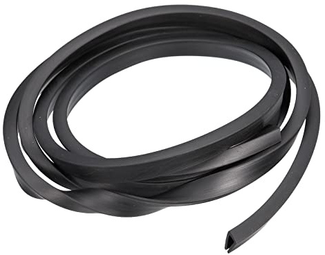 sourcing map U Channel Edge Trim, 4.9ft Length Rubber Guard Seal Strip Edge Protector Flat Fit for 3.5-4mm Edge, (9/32 W x 7/16 H) Black