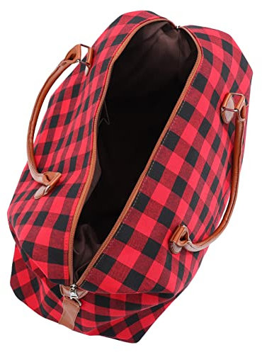 COLLBATH Canvas Reisetasche Großes Fassungsvermögen Plaid Aufbewahrungstasche Handtasche Für Outdoor Reisen Camping Alltag