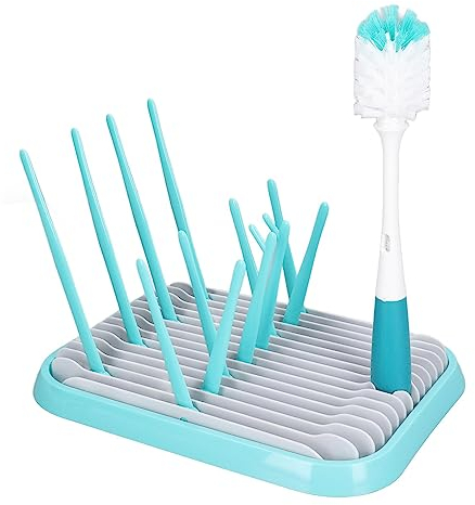 Estante para Secar Biberones, Escurridor de Biberones Plegable, Gran Capacidad, Ahorro de Espacio para Biberones Infantiles (Azul)