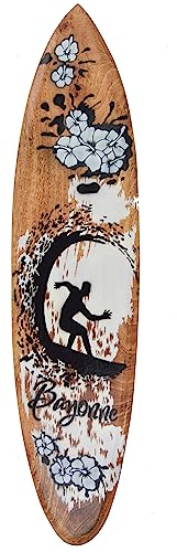 Generisch Deko Surfer Surfboard 100cm mit Surfer Motiv Dekoratives Wandboard Bayonne